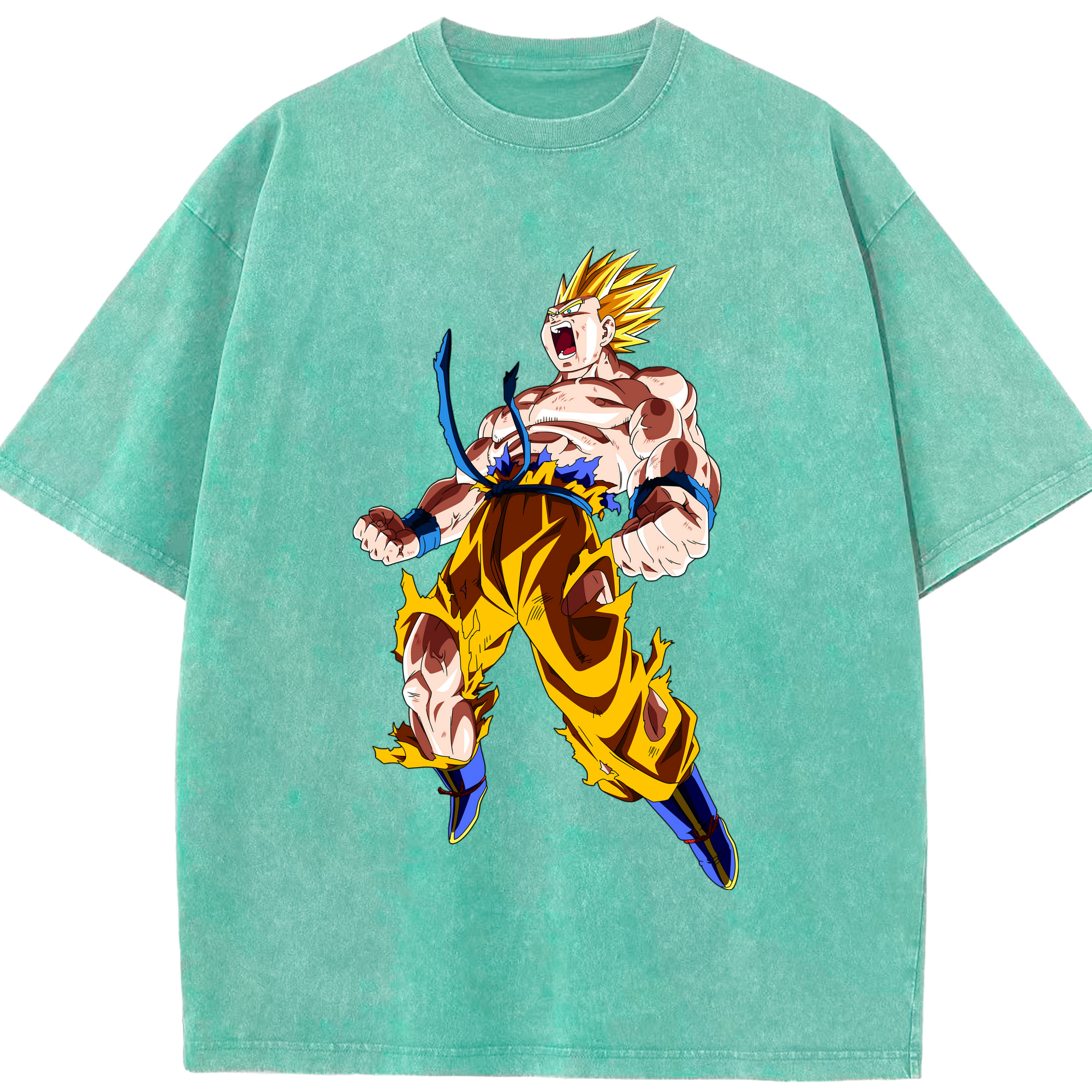 （画像用） ドラゴンボール 孫悟空（そん ごくう）Son Goku カカロット DRAGON BALL Kakarotto 綿100% ヴィンテージ風 半袖Tシャツ（フロントプリント）